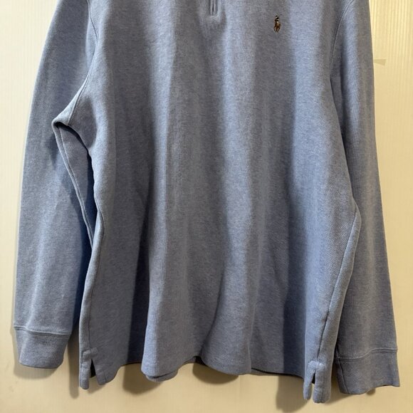 Polo Ralph Lauren Sweater Mens XXL Blue 100% Cotton 1/4 Zip Long Sleeve Pullover - Picture 4 of 15
